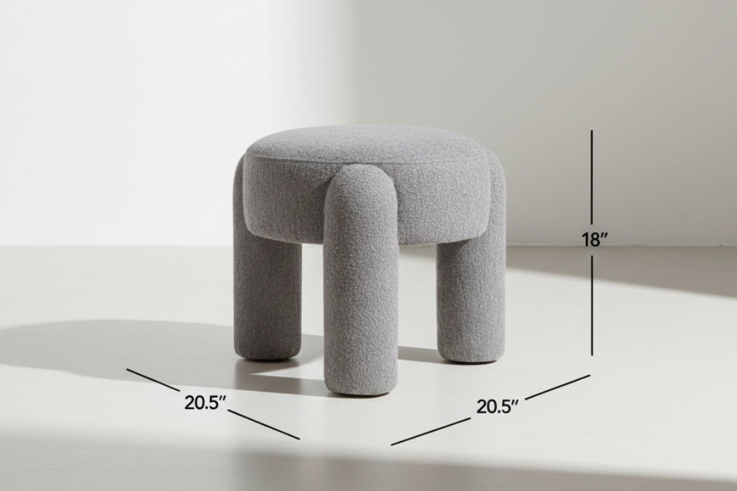 Hugo Twenty Point FiveInch Rounded Moss Green Ottoman