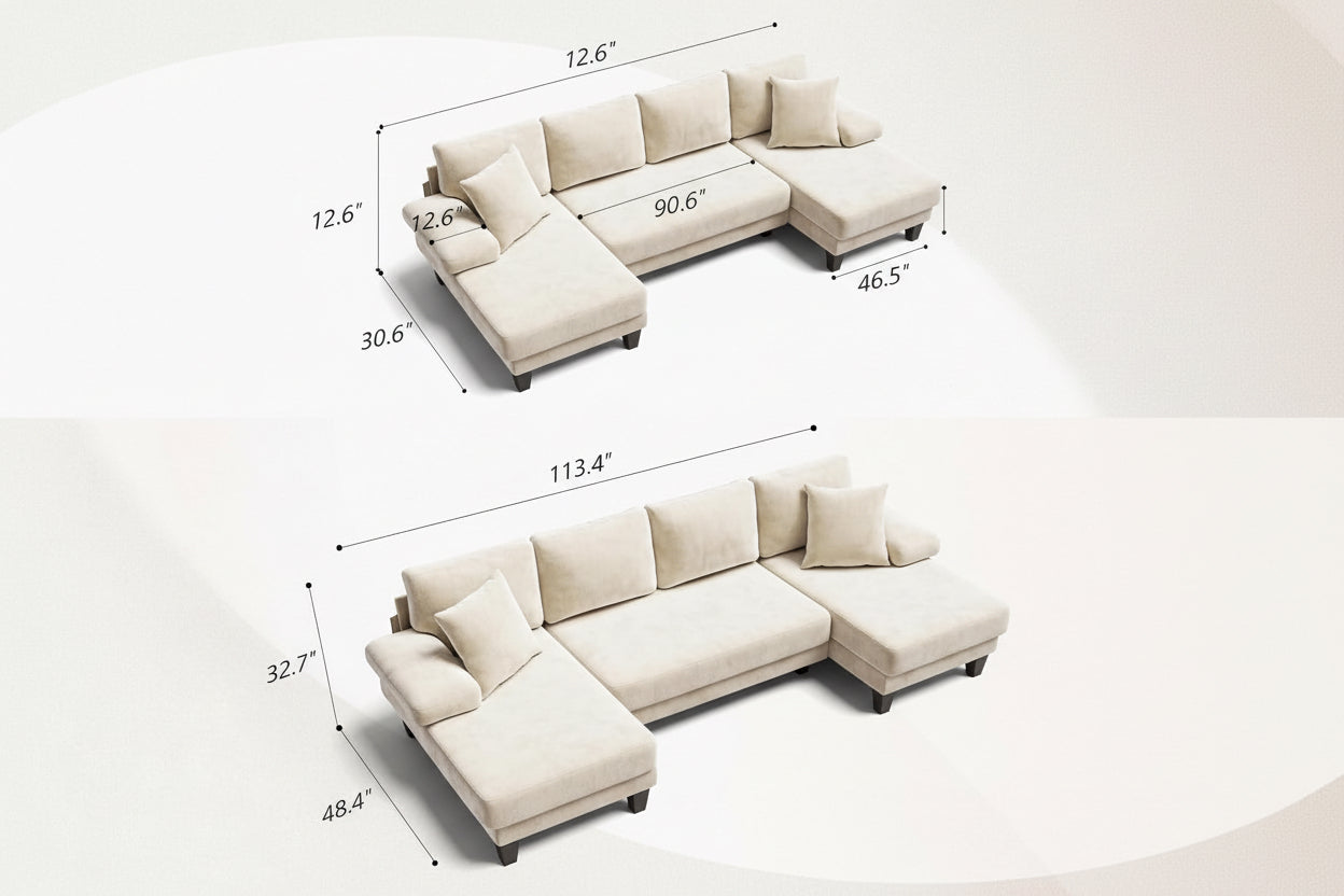 Sleeper Sofa Bed 112Inches PullOut LivingRoom Comfort-2