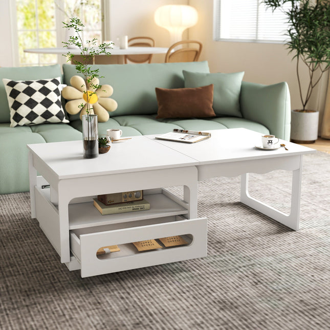 3 in 1 deformed Coffee Tables with Storage Cabinet for Living Room, Coffee Table with  for Dining Room-1