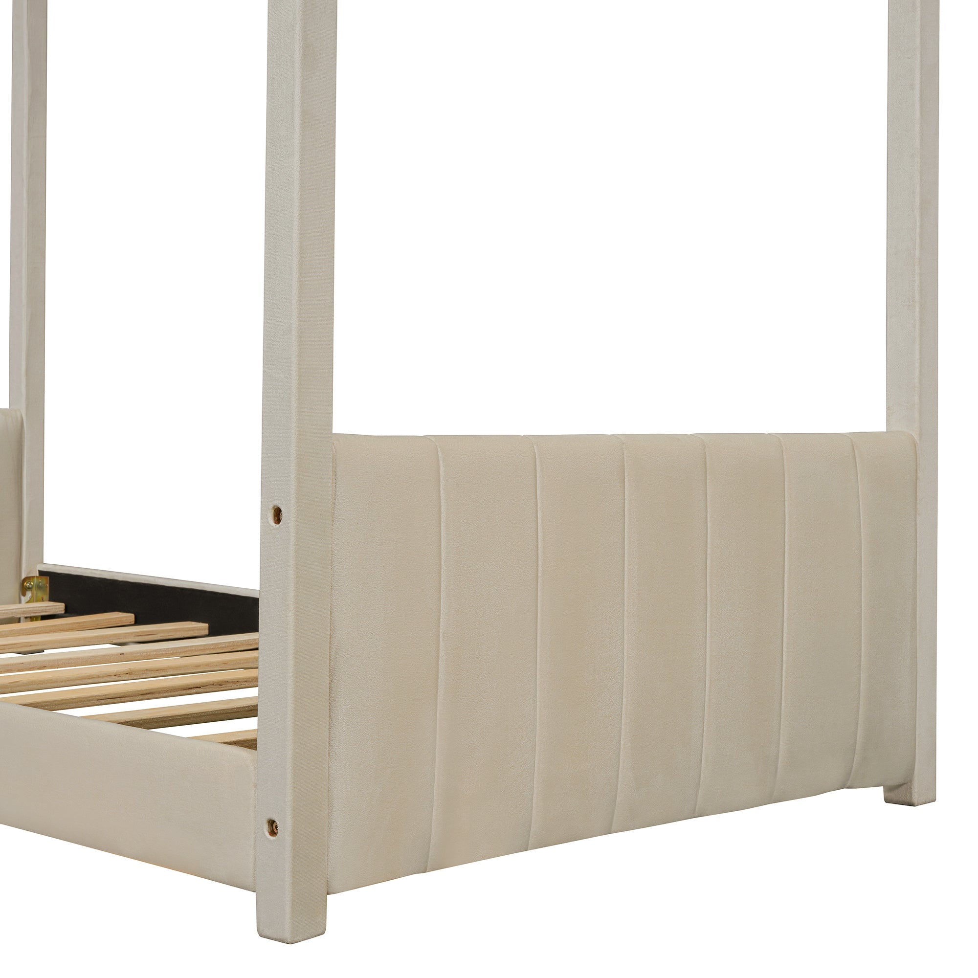 Twin Size Velvet House Bed Wood Bed