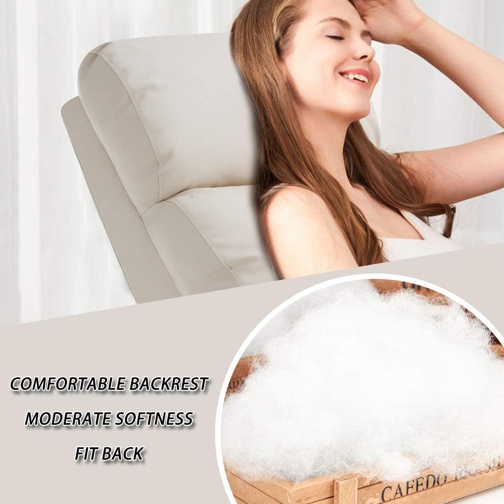 Beige Leather Massage Recliner Sofa-2