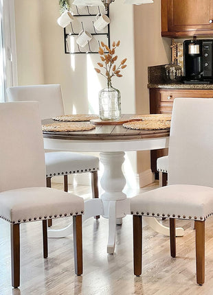 Beige Parsons Upholstered Chairs-0