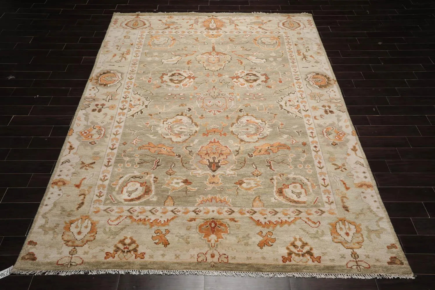 Multi Sizes LoomBloom Muted Turkish Oushak Hand Knotted Wool Traditional Area Rug Moss, Beige Color-1