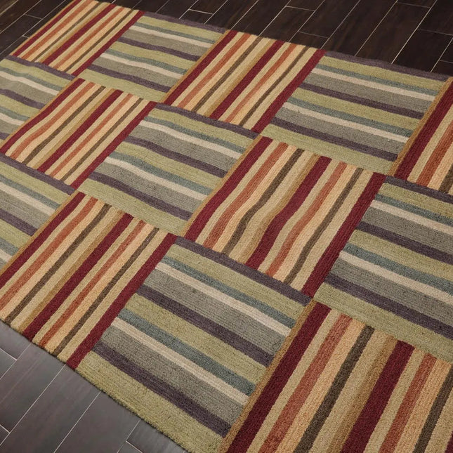 5' x 8' Liz Clairbourne Handmade 100% Wool Oriental Area Rug 5x8 Gray-0