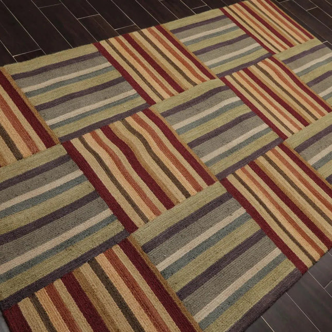 5' x 8' Liz Clairbourne Handmade 100% Wool Oriental Area Rug 5x8 Gray-1