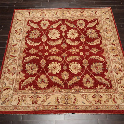 6x9 Rust, Beige Hand Knotted Persian 100% Wool Chobi Peshawar Traditional  Oriental Area Rug-2