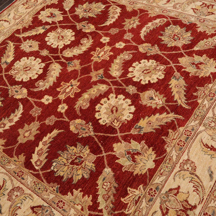 6x9 Rust, Beige Hand Knotted Persian 100% Wool Chobi Peshawar Traditional  Oriental Area Rug-3