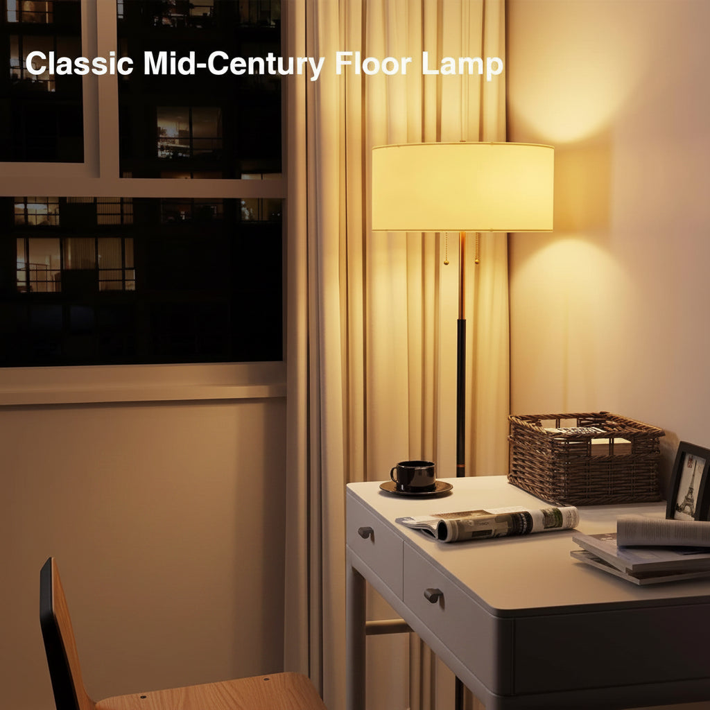 Contemporary Two Bulb Standing Floor Lamp Dimmable