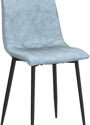 4 Set of Dining Chairs, Metal Frame Dining Chair for Kitchen Room,Technology Cloth Seat Chair for Living Room, Bedroom(Light Blue)-3