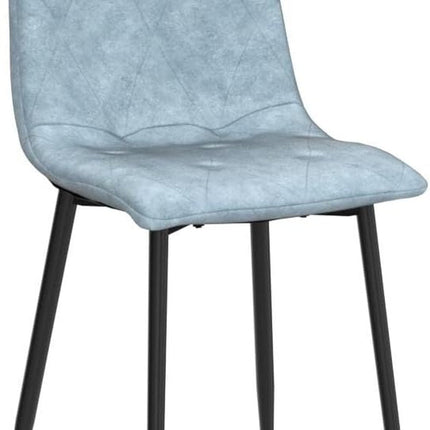 4 Set of Dining Chairs, Metal Frame Dining Chair for Kitchen Room,Technology Cloth Seat Chair for Living Room, Bedroom(Light Blue)-3