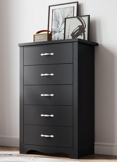 Black 5 Drawer Dresser, Nursery Organizer