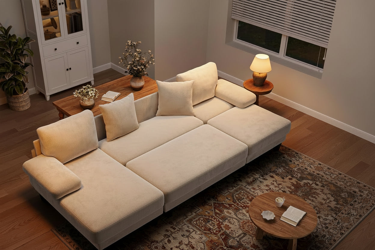 Sleeper Sofa Bed 112Inches PullOut LivingRoom Comfort-1