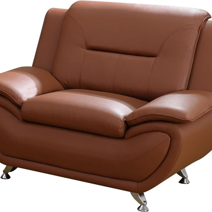 Leather Couches for Living Room, Living Room Couch Set, Sofa for Bedroom, Apartment, Living Room Furniture Sets (B-Leather Orange, Chair)-2