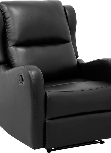 Recliner Chair Living Room Reclining Sofa Chair, Home Theater Seating Modern Recliner, Manual Recliner Sofa Chair for Living Room/Office/Apartment, Glider Recliner, Black-2