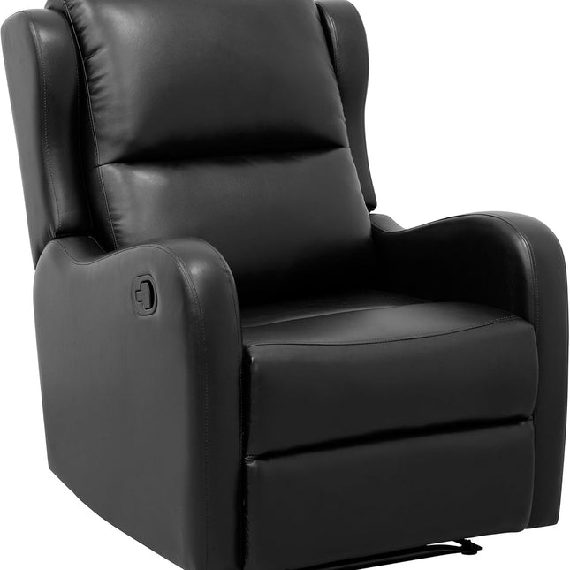 Recliner Chair Living Room Reclining Sofa Chair, Home Theater Seating Modern Recliner, Manual Recliner Sofa Chair for Living Room/Office/Apartment, Glider Recliner, Black-2
