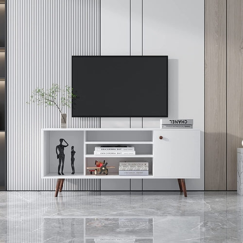 Farmhouse TV Stand for 65 Inch TVs With Storage Cabinet