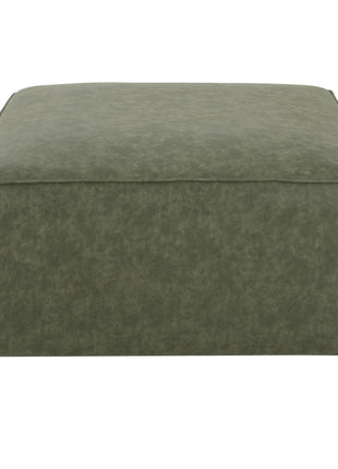Square PU Leather Ottoman,Green