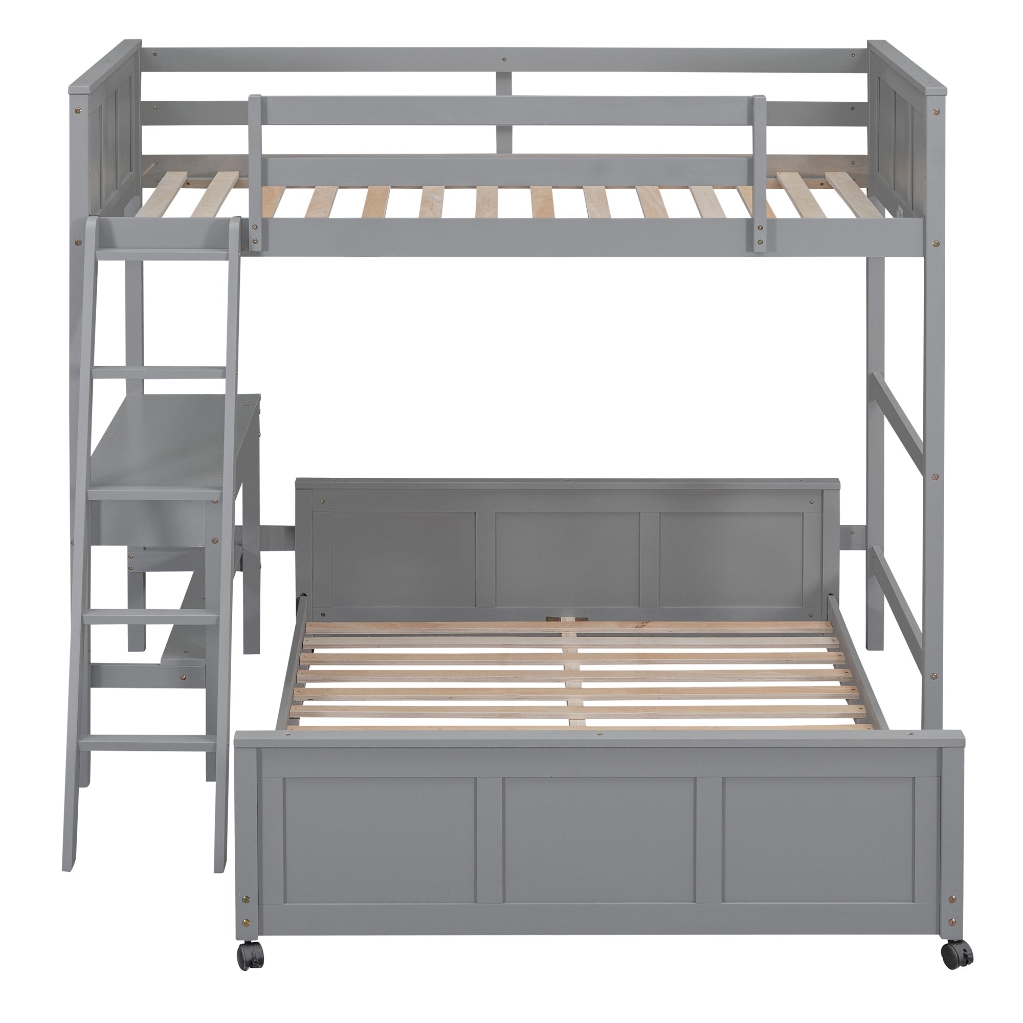 Twin Over Full Bunk Bed with Desk
