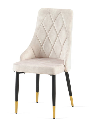 Set of 4 Beige Armless Dining Chairs-4