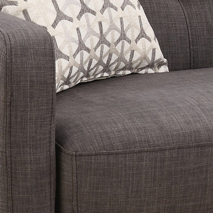 61" Charcoal And Black Loveseat and Toss Pillows-8