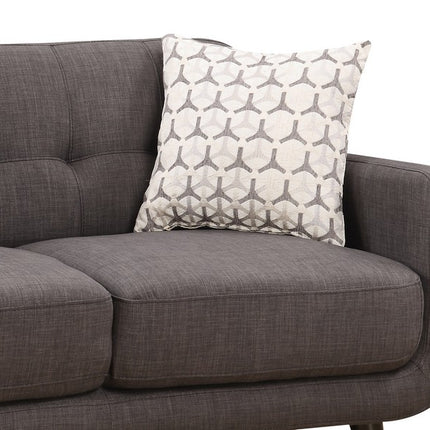 61" Charcoal And Black Loveseat and Toss Pillows-3