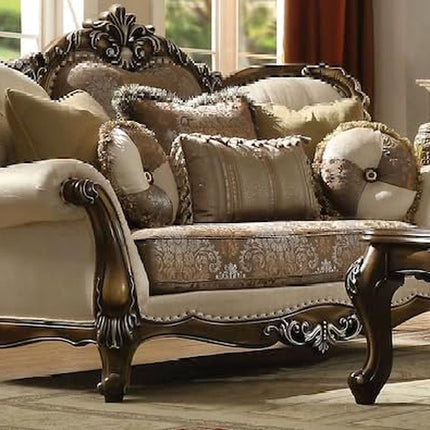 4 Pieces Traditional Collection Living Room Furniture Set Includes Sofa W/7 Pillows, Loveseat W/5 Pillows, Chair W/2 Pillows and Coffee Table (B)-3