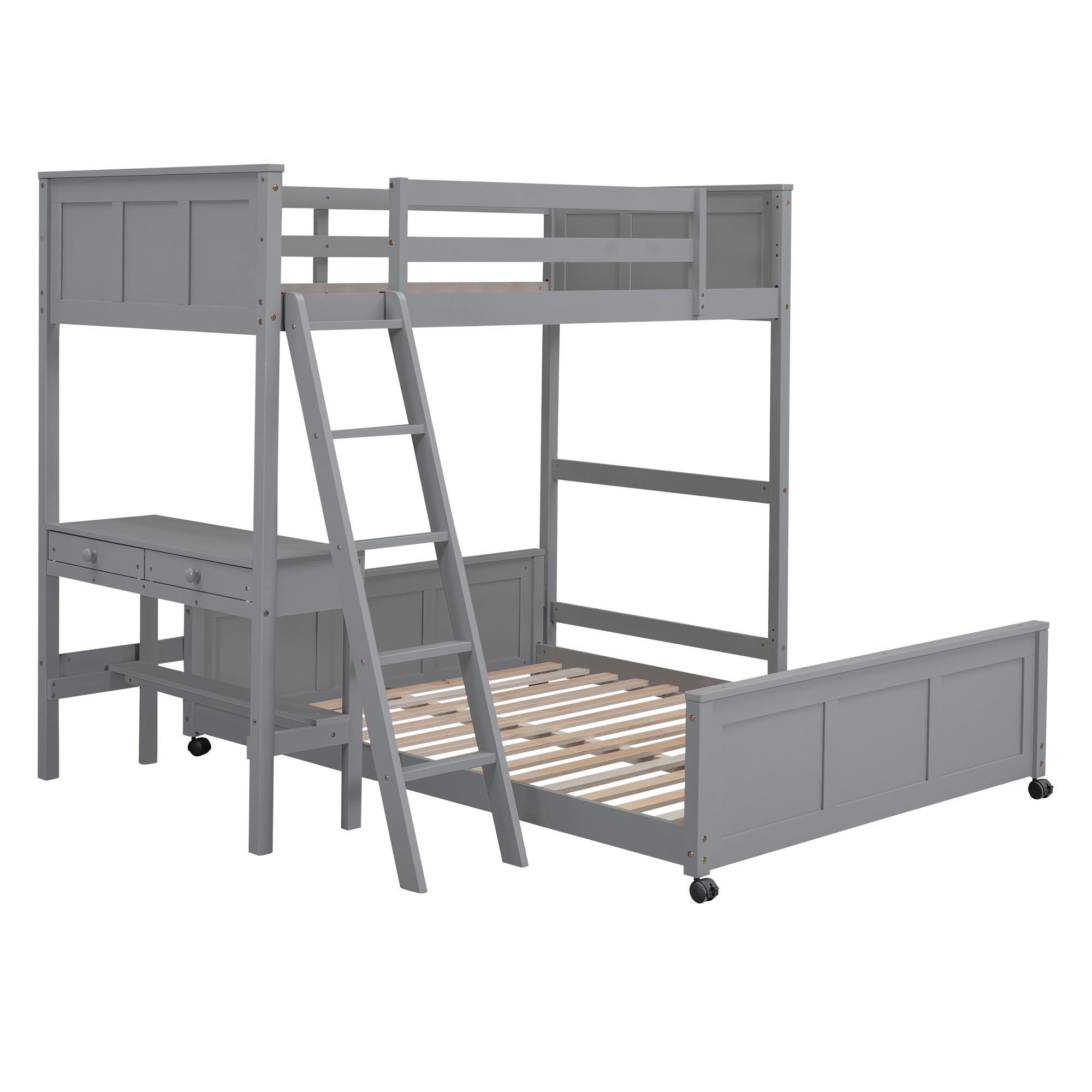 Twin Over Full Bunk Bed with Desk