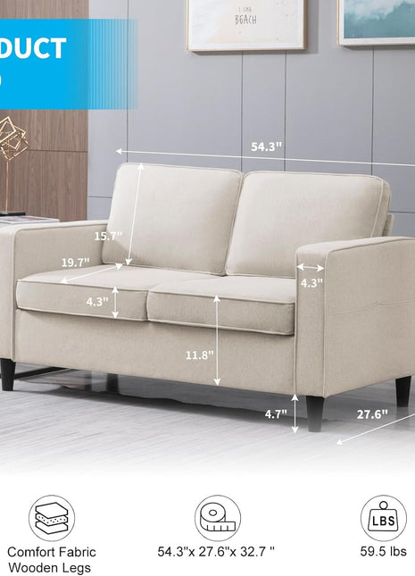 2 Piece Sofa Set, Sofa and Loveseat Sets for Living Room, L Shape Sectional Sofa with Chaise, 3 Seater Convertible Sectional Sofa Couch for Apartment-3