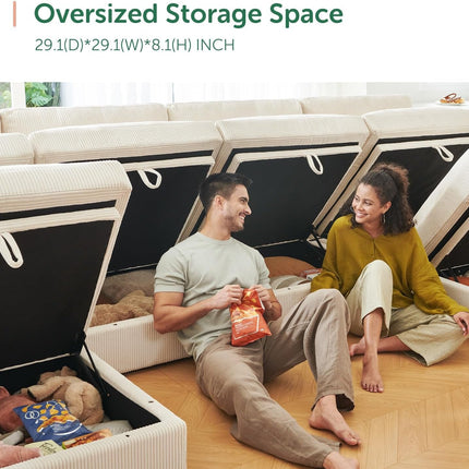 Modular Sectional Sofa with Storage Chaise