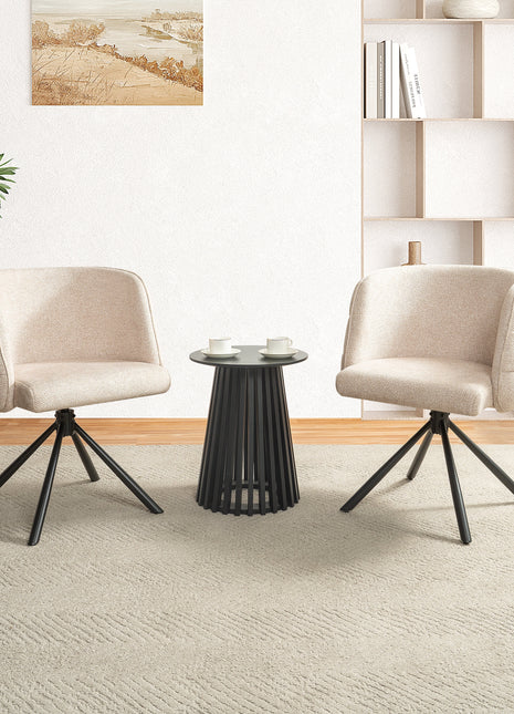 270° Swivel Home Office Desk Chairs Set of 2,Modern Dining Chairs, Upholstered Bedroom Chairs with Metal Base,Makeup Chair for Vanity, for Living Room, Bedroom,Study Room,Dining Room(Beige)-3