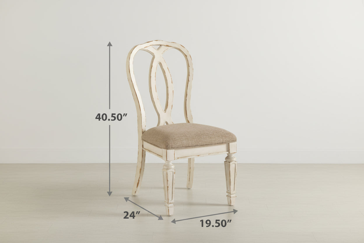 Chair with dimensions labeled on a white background
