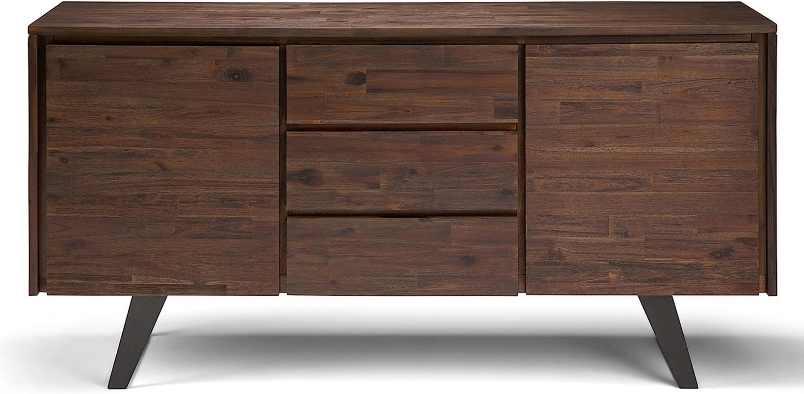 Solid Acacia 60 Inch Modern Sideboard Buffet With Wine Rack