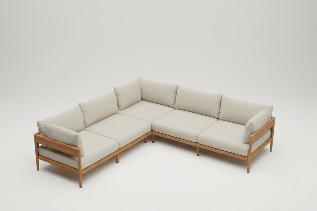 Modern Outdoor Sectional Sofa Set with Thick Cushions-2