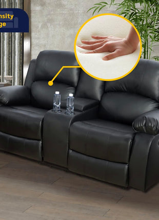 Alpine Living Room Recliner Set Include Love Seat, Sofa, 2-Piece,Black