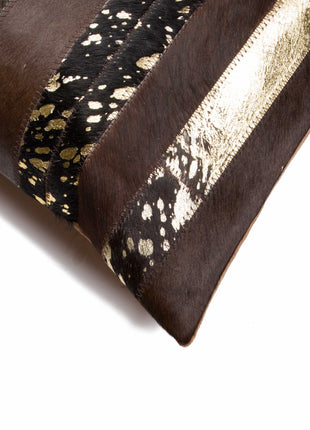 Set of Two 18" Chocolate Cowhide Throw Pillows-2
