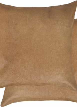 Set of Two 18" Tan Cowhide Throw Pillows-2