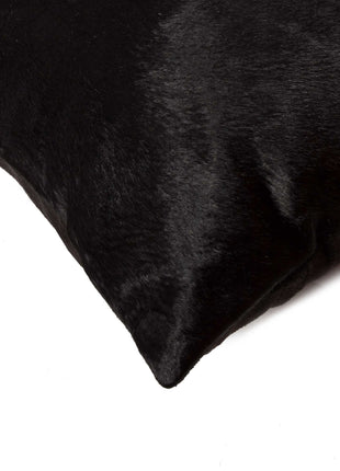 Set of Two 12" X 20" Black Cowhide Throw Pillows-3