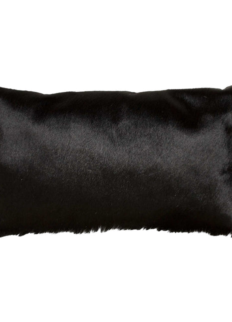 Set of Two 12" X 20" Black Cowhide Throw Pillows-2