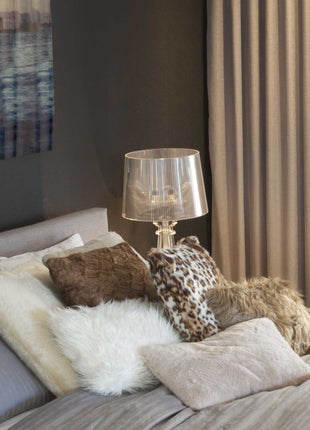Set of Two 12" X 20" Tan Faux Fur Throw Pillows-7