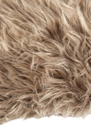 Set of Two 12" X 20" Tan Faux Fur Throw Pillows-4