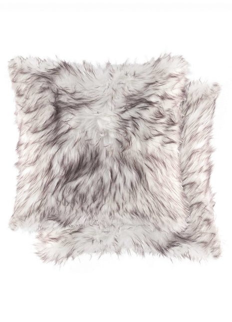 Set of Two 18" Brown And Off White Throw Pillows-0