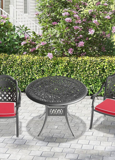 (Cushions In Random Colors)3-Piece Set Of Cast Aluminum Patio Furniture With Cushions-0
