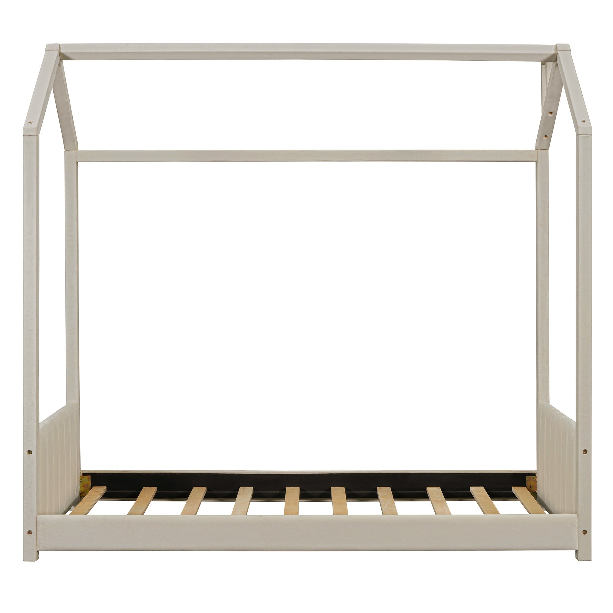 Twin Size Velvet House Bed Wood Bed