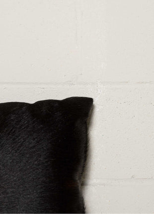 Set of Two 18" Black Cowhide Throw Pillows-6