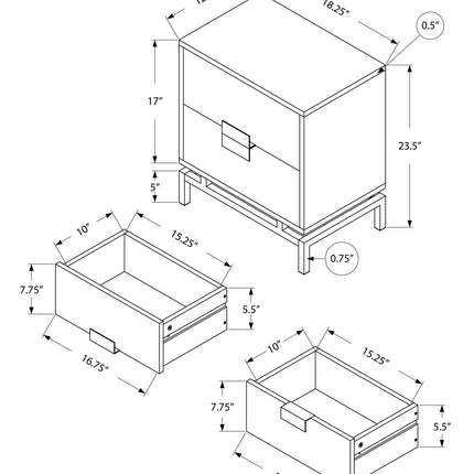 Technical drawing of a wooden storage unit with dimensions labeled