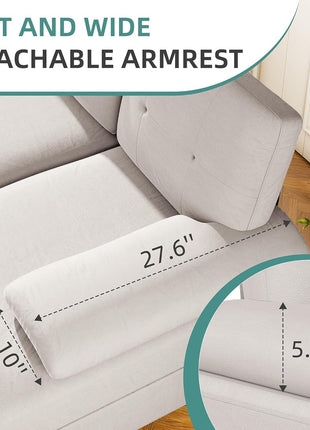 Sectional Sofa Couches for Living Room, U Shaped Sofa Living Room Furniture Sets, 4 Seat U Shaped Sofa Sectional Couch with Chaise, Beige