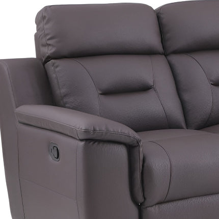 90" Brown Faux Leather Sofa-6