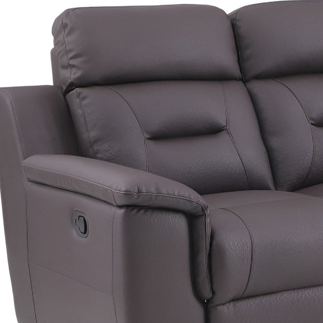 90" Brown Faux Leather Sofa-6
