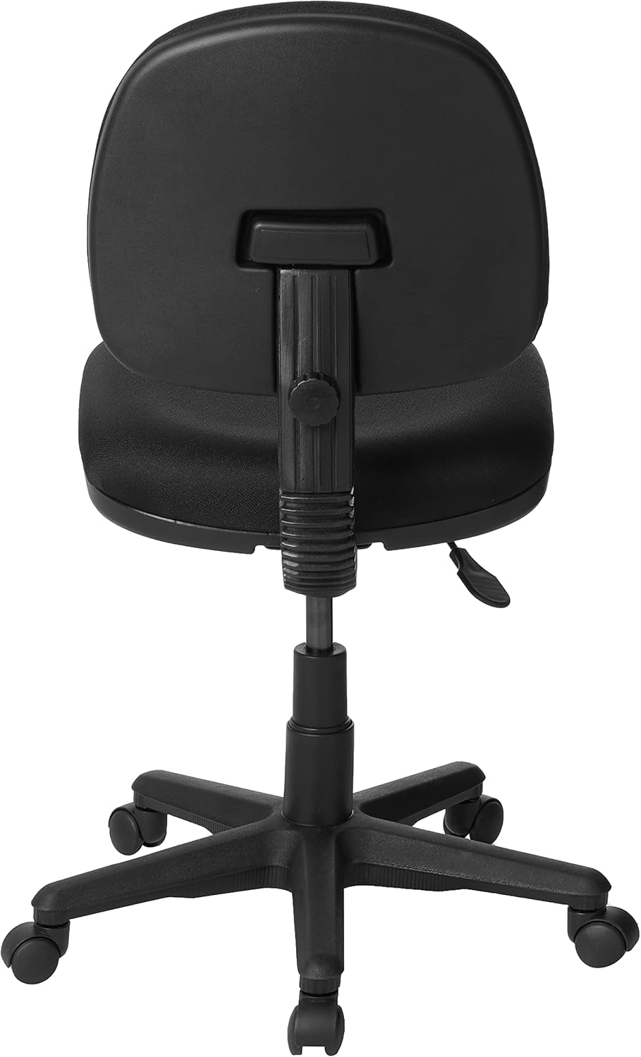 Black office chair with adjustable height on a white background