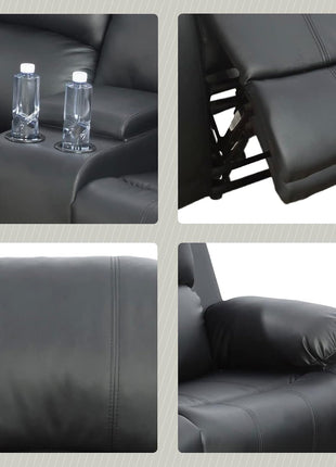 Alpine Living Room Recliner Set Include Love Seat, Sofa, 2-Piece,Black